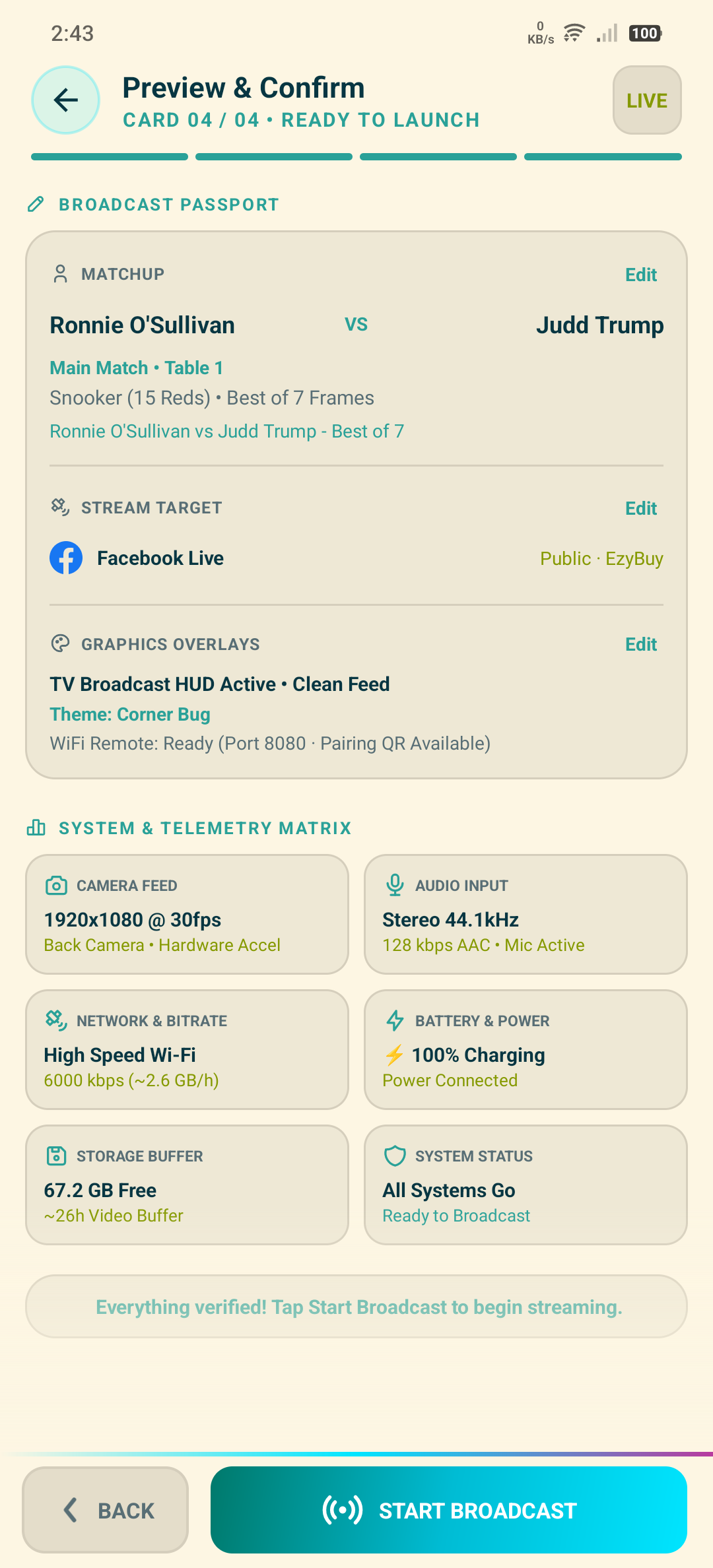 Preview screen