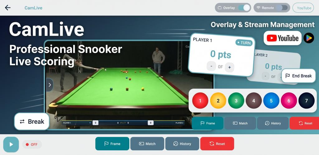 CamLive live broadcast with scoreboard overlay